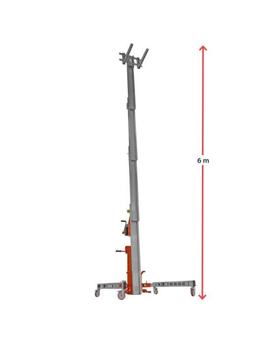 Nuevo Elevador de materiales en aluminio, manual, máximo 250 kg. Peso 112 kg. Altura máxima elevación 300 cm HWBIG2 FARAONE