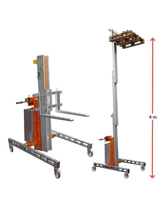 Nuevo Elevador de materiales en aluminio, eléctrico, máximo 250 kg. Peso 95 kg. Altura máxima elevación 265 cm HW02EL FARAONE
