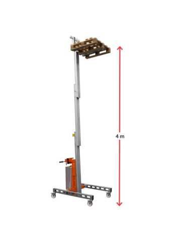 Nuevo Elevador de materiales en aluminio, eléctrico, máximo 250 kg. Peso 95 kg. Altura máxima elevación 265 cm HW02EL FARAONE 2