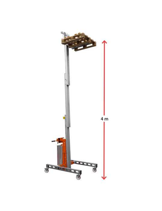 Nuevo Elevador de materiales en aluminio, eléctrico, máximo 250 kg. Peso 95 kg. Altura máxima elevación 265 cm HW02EL FARAONE