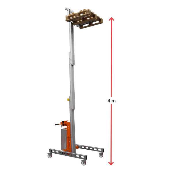 Nuevo Elevador de materiales en aluminio, eléctrico, máximo 200 kg. Peso 100 kg. Altura máxima elevación 400 cm HW03EL FARAONE