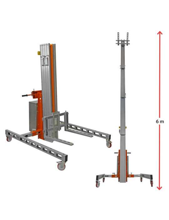 Nuevo Elevador de materiales en aluminio, eléctrico, máximo 250 kg. Peso 95 kg. Altura máxima elevación 150 cm HWBIG1EL FARAONE