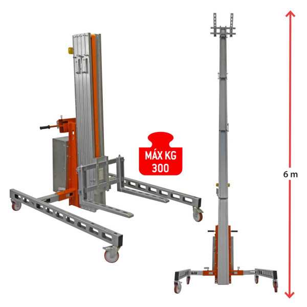 Nuevo Elevador de materiales en aluminio, eléctrico, máximo 250 kg. Peso 95 kg. Altura máxima elevación 150 cm HWBIG1EL FARAONE