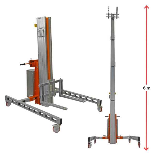 Nuevo Elevador de materiales en aluminio, eléctrico, máximo 150 kg. Peso 162 kg. Altura máxima elevación 600 cm HWBIG4EL FARAONE