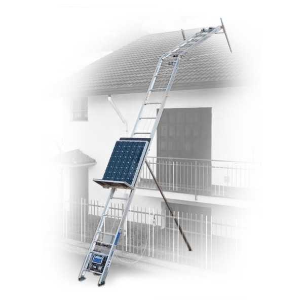 Elevador eléctrico de material en aluminio para placas solares. H total 21,80 m. Capacidad máx. 199 kg HW218-S FARAONE