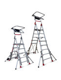 Escalera plegable con amplia plataforma, estabilizadores de serie y 4 peldaños PLS-C5 FARAONE