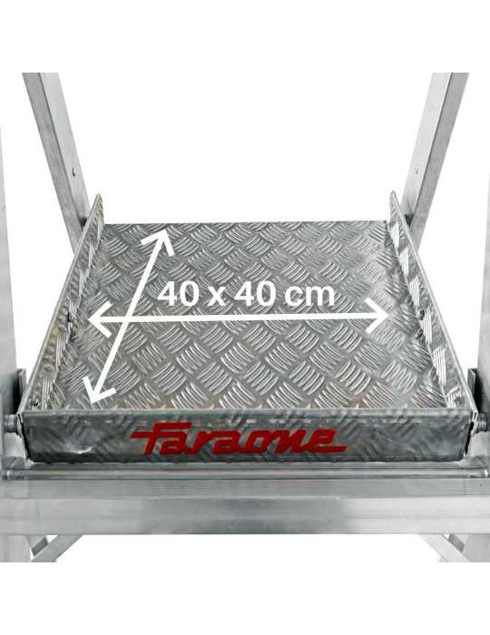 Escalera plegable con amplia plataforma y 3 peldaños PL-C3 FARAONE