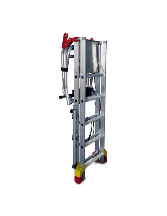 Escalera plegable con amplia plataforma, estabilizadores de serie y 5 peldaños PL-C5 FARAONE