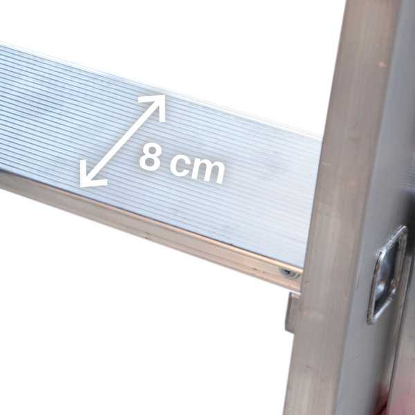 Escalera plegable con amplia plataforma, estabilizadores de serie y 5 peldaños PL-C5 FARAONE