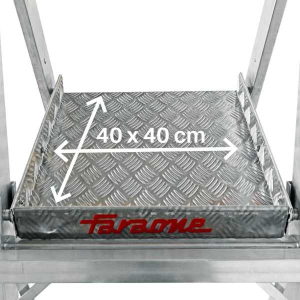 Escalera plegable con amplia plataforma, estabilizadores de serie y 5 peldaños PL-C5 FARAONE