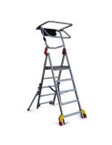 Escalera plegable con amplia plataforma, estabilizadores de serie y 6 peldaños PL-C6 FARAONE