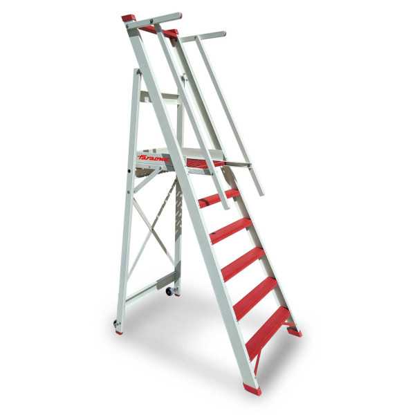 Escalera plegable en fibra de vidrio con amplia plataforma y 5 peldaños PL-FIBRA-5 FARAONE