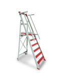 Escalera plegable en fibra de vidrio con amplia plataforma y 5 peldaños PL-FIBRA-5 FARAONE