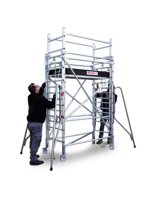 Andamio extensible con cuerda. 80x160 cm y altura máx. 400 m R-160-S FARAONE