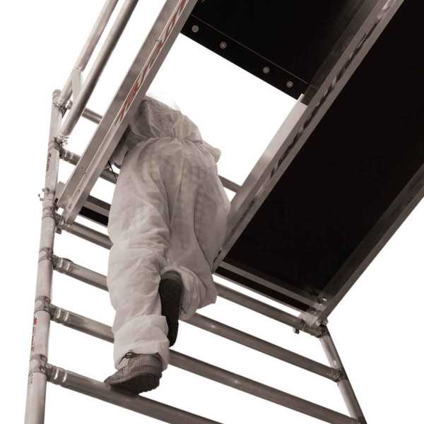Top System 135 montaje en seguridad MSE - Rueda 200 - Carga máx. 800 - Base 135x245 cm - Altura total 10,50 m MS-F102 FARAONE
