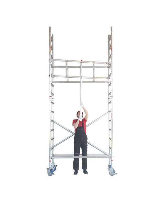 Top System 135x180 con escaleras G - Rueda de 200 - Carga máx. de 480 kg - Altura total de la estructura 13,50 m G1340 FARAONE