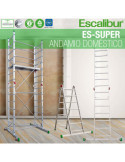 Miniandamio multiusos en aluminio - Altura total de la estructura de 4 metros ES-SUPER ESCALIBUR
