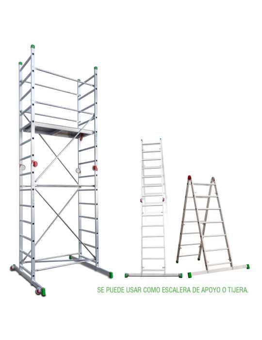 Miniandamio multiusos en aluminio - Altura total de la estructura de 4 metros ES-SUPER ESCALIBUR