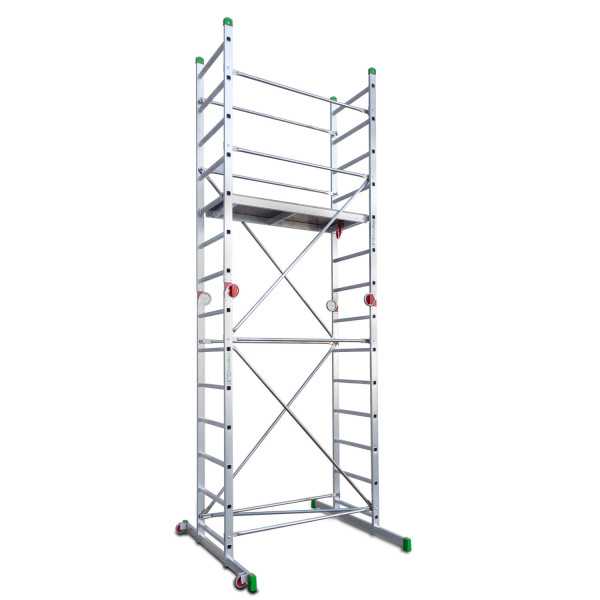 Miniandamio multiusos en aluminio - Altura total de la estructura de 4 metros ES-SUPER ESCALIBUR