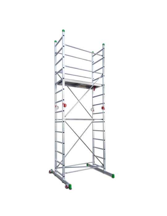 Miniandamio multiusos en aluminio - Altura total de la estructura de 4 metros ES-SUPER ESCALIBUR