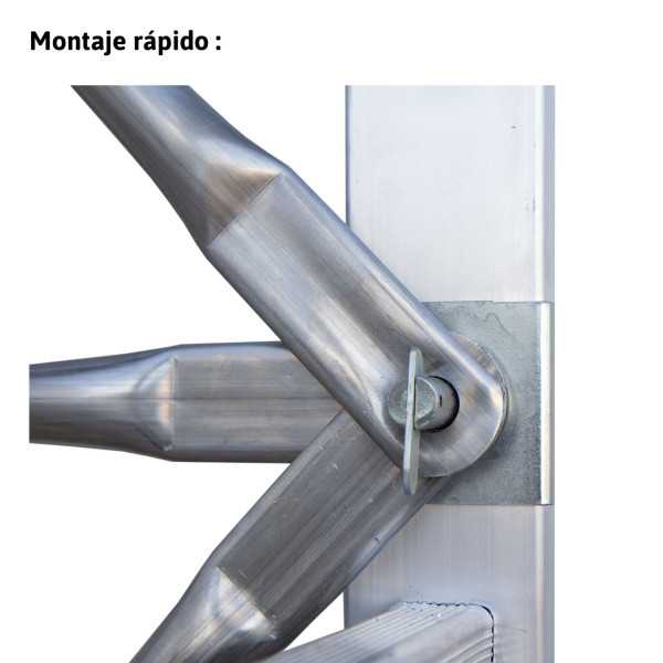 Miniandamio multiusos en aluminio - Altura total de la estructura de 4 metros ES-SUPER ESCALIBUR
