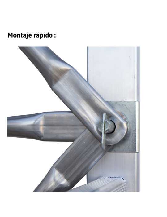 Miniandamio multiusos en aluminio - Altura total de la estructura de 4 metros ES-SUPER ESCALIBUR