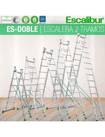 Escalera 2 tramos con base 7 peldaños ES-DOBLE7 ESCALIBUR