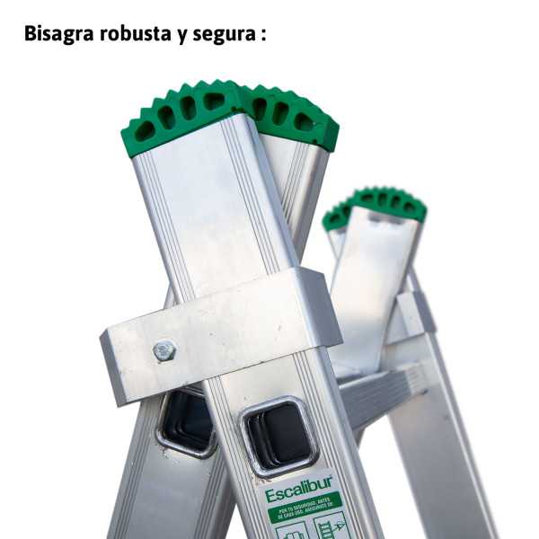 Escalera 2 tramos con base 9 peldaños ES-DOBLE9 ESCALIBUR
