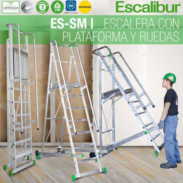 Escalera almacén 6 peldaños ES-SM150 ESCALIBUR
