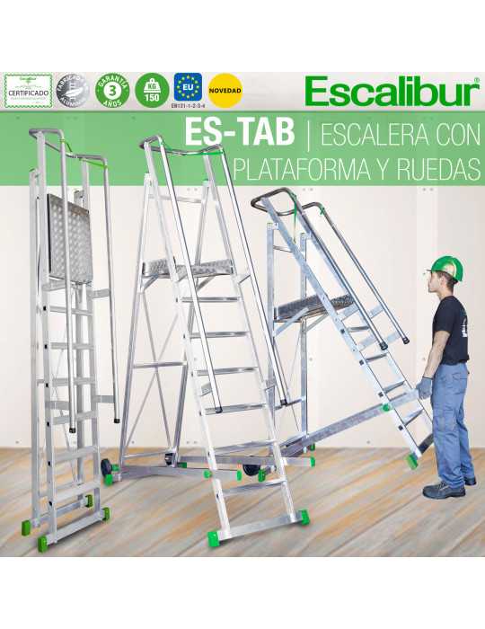 Escalera almacén 6 peldaños ES-SM150 ESCALIBUR