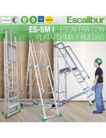 Escalera almacén 7 peldaños ES-SM200 ESCALIBUR