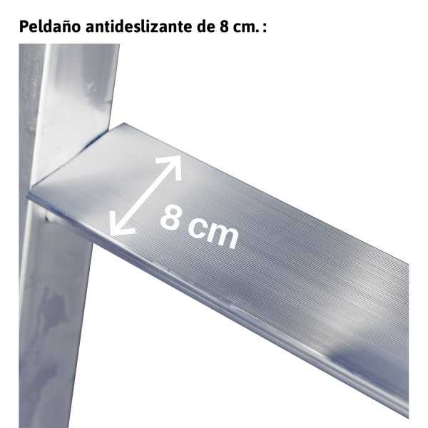 Escalera almacén 8 peldaños ES-SM250 ESCALIBUR