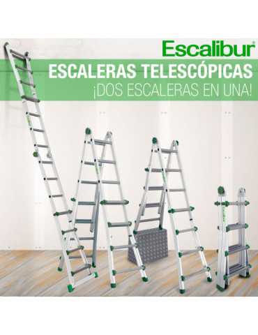 Escalera telescópica de aluminio 3x4 ES-TELE3X4 ESCALIBUR