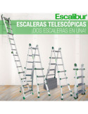 Escalera telescópica de aluminio 3x4 ES-TELE3X4 ESCALIBUR