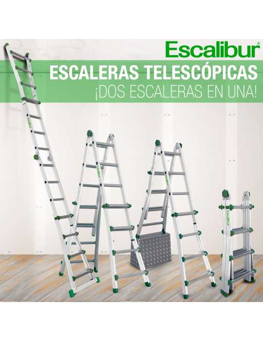 Escalera telescópica de aluminio 5x4 ES-TELE5X4 ESCALIBUR