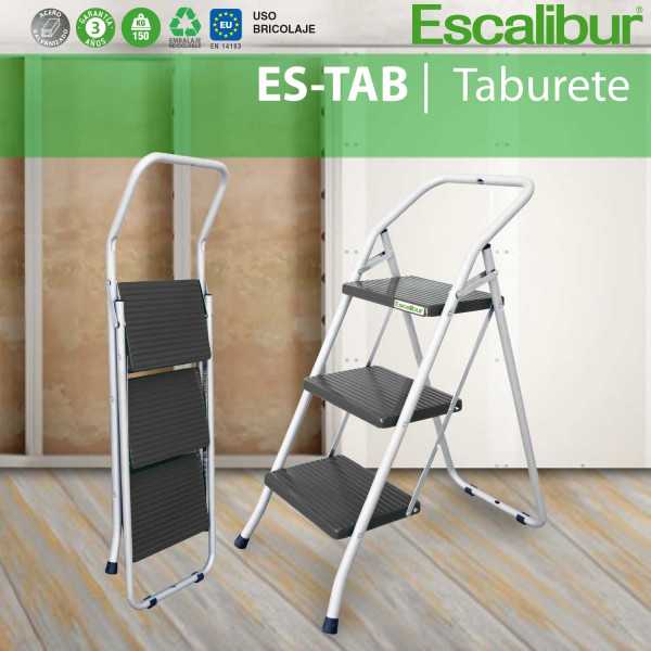 Taburete acero 3 peldaños ES-TAB-3 ESCALIBUR