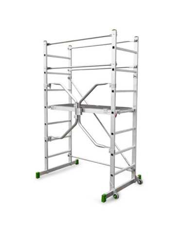 Miniandamio de aluminio con sistema de plegado rápido de 2,82 metros de altura de estructura ES-PONTAL ESCALIBUR 2