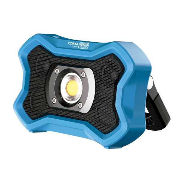 Foco LED Profesional de Trabajo FP-20 Recargable con Altavoz BT, 20 W, 2000 lm, 8000 mAh, 212 x 65 x 138 mm KOMA TOOLS