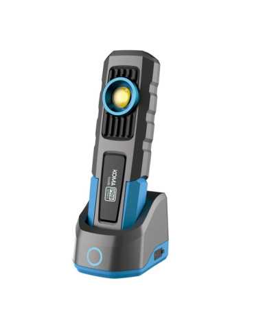 Linterna LED Profesional de Trabajo LP-5 Recargable, 5 W, 600 lm, 4000 mAh + Base de Carga, 53,5 x 36 x 186 mm KOMA TOOLS