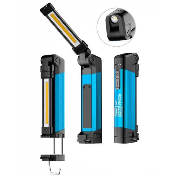 Linterna LED Profesional de Trabajo LP-5 Recargable, 5 W, 400 lm, 2600 mAh, 40 x 30 x 158 mm KOMA TOOLS