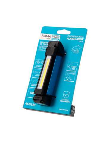 Linterna LED Profesional de Trabajo LP-5 Recargable, 5 W, 400 lm, 2600 mAh, 40 x 30 x 158 mm KOMA TOOLS 2