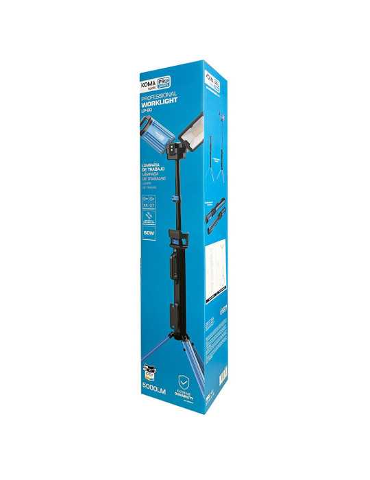 Lámpara LED de Trabajo Recargable LP-60, 60 W, con Trípode, Ø700 x 1920 mm KOMA TOOLS