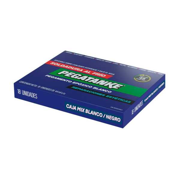 Caja Mix Epóxico Profesional Bicomponente Blanco y Negro, Castellano, 18 uds PEGATANKE