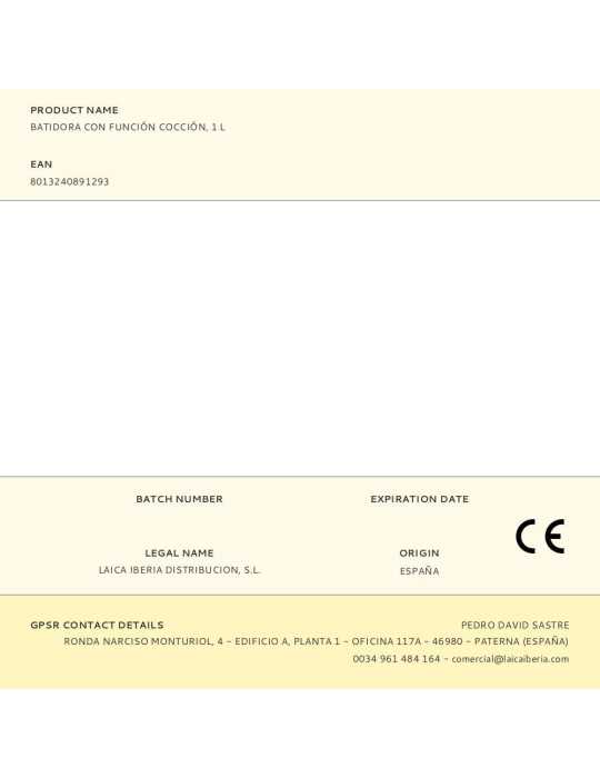 Batidora Multifunción con Cocción, Blanca, 1 l LAICA