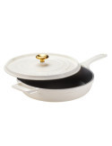 Sartén de Hierro Fundido Esmaltado con Tapa, Latte, 30 cm / 3,8 l TRAMONTINA