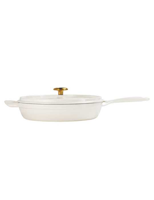 Sartén de Hierro Fundido Esmaltado con Tapa, Latte, 30 cm / 3,8 l TRAMONTINA