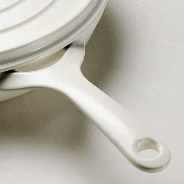 Sartén de Hierro Fundido Esmaltado con Tapa, Latte, 30 cm / 3,8 l TRAMONTINA