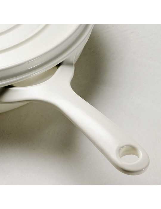 Sartén de Hierro Fundido Esmaltado con Tapa, Latte, 30 cm / 3,8 l TRAMONTINA