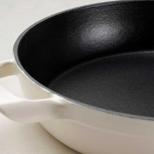 Sartén de Hierro Fundido Esmaltado con Tapa, Latte, 30 cm / 3,8 l TRAMONTINA
