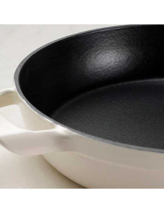 Sartén de Hierro Fundido Esmaltado con Tapa, Latte, 30 cm / 3,8 l TRAMONTINA
